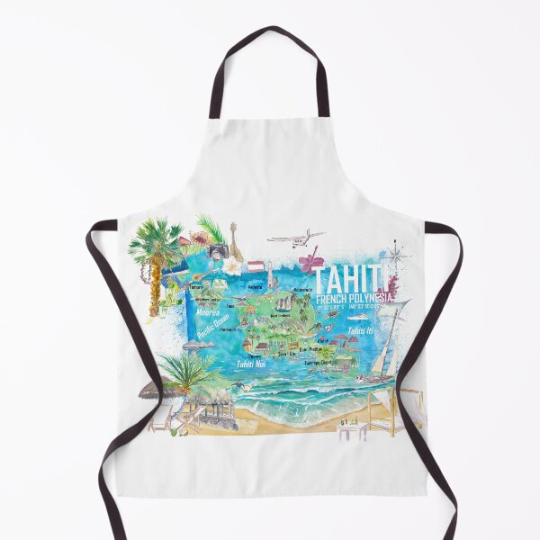 Item preview, Tahiti Illustrated Travel Map with Roads and Highlights designed and sold by artshop77.