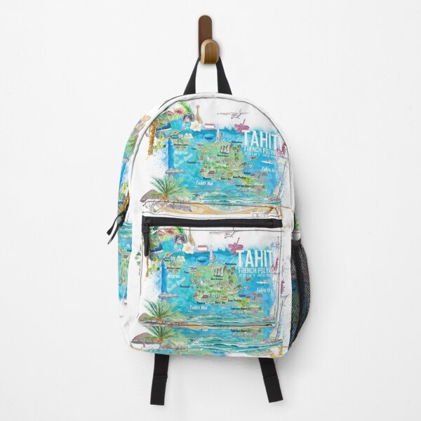 Item preview, Tahiti Illustrated Travel Map with Roads and Highlights designed and sold by artshop77.
