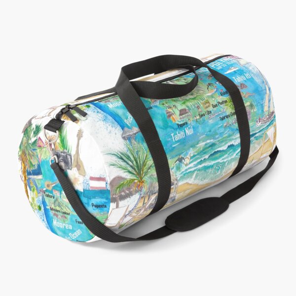 Item preview, Tahiti Illustrated Travel Map with Roads and Highlights designed and sold by artshop77.