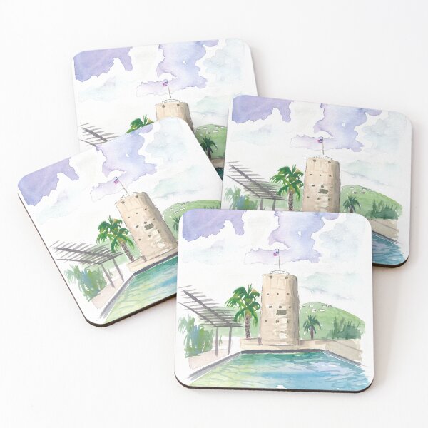 Item preview, Charlotte Amalie St Thomas Scene With Blackbeard Tower designed and sold by artshop77.