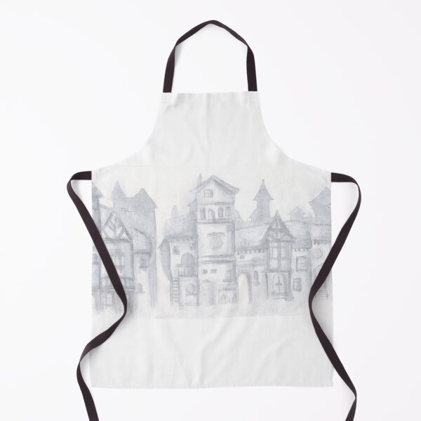 Item preview, Medieval Townscape - Fairytale Illustration designed and sold by Helena Satterthwaite.