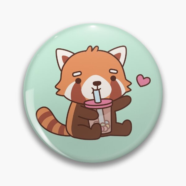 Item preview, Cute Red Panda Loves Bubble Tea designed and sold by rustydoodle.