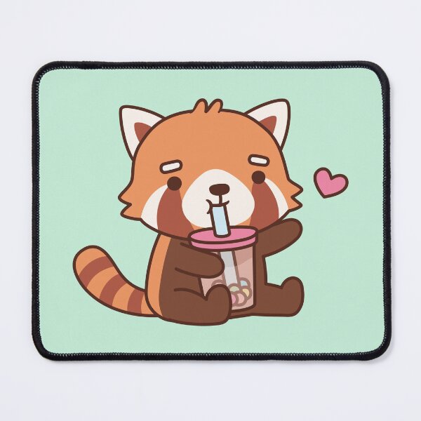 Item preview, Cute Red Panda Loves Bubble Tea designed and sold by rustydoodle.