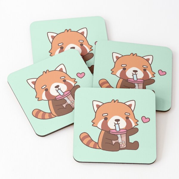 Item preview, Cute Red Panda Loves Bubble Tea designed and sold by rustydoodle.