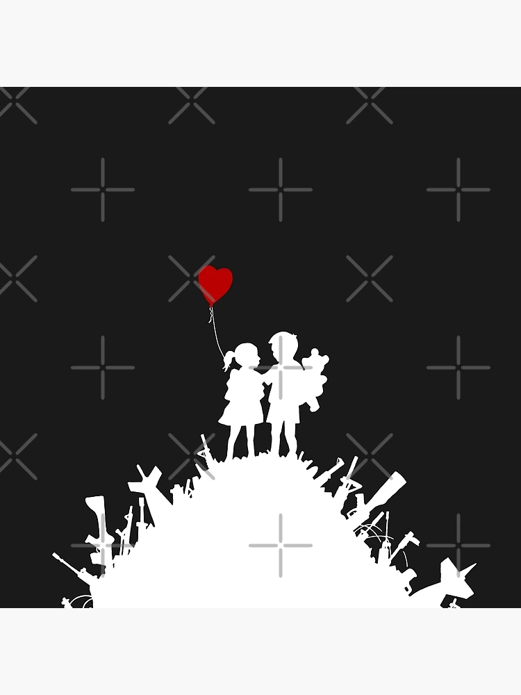 Banksy Kids On Guns | White