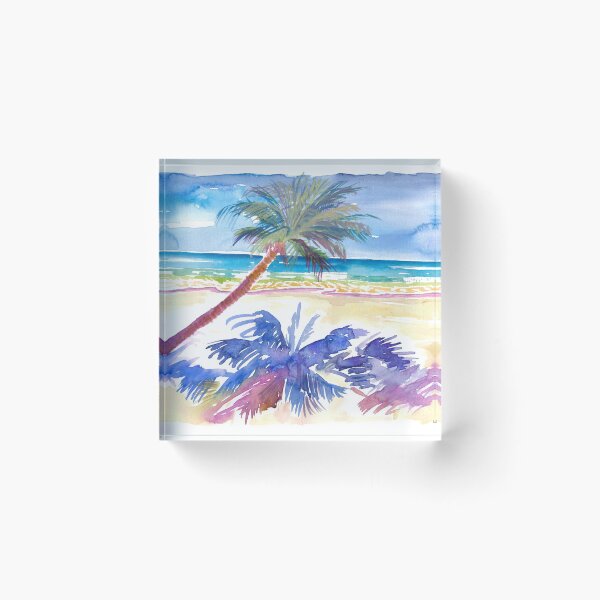 Item preview, Palm Shadow under Caribbean Sun with Beach and Sea designed and sold by artshop77.