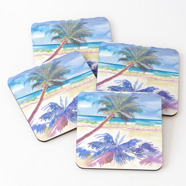 Item preview, Palm Shadow under Caribbean Sun with Beach and Sea designed and sold by artshop77.
