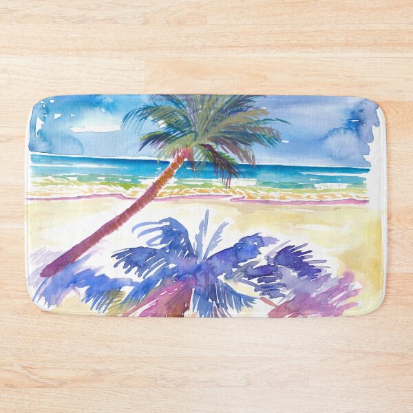 Item preview, Palm Shadow under Caribbean Sun with Beach and Sea designed and sold by artshop77.