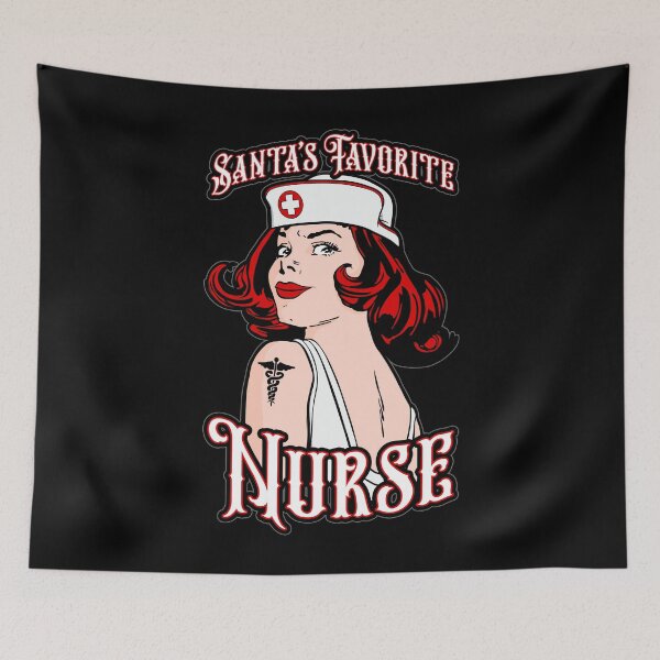 Item preview, Santas Favorite Nurse Christmas Retro Vintage Pop Art Girl designed and sold by GrandeDuc.