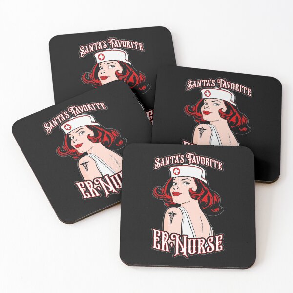 Item preview, Santas Favorite ER Nurse Christmas Vintage Pop Art Girl designed and sold by GrandeDuc.