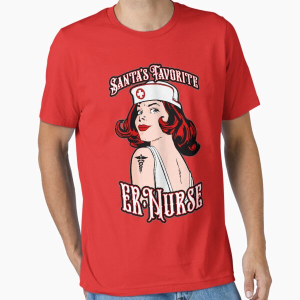Item preview, Santas Favorite ER Nurse Christmas Vintage Pop Art Girl designed and sold by GrandeDuc.