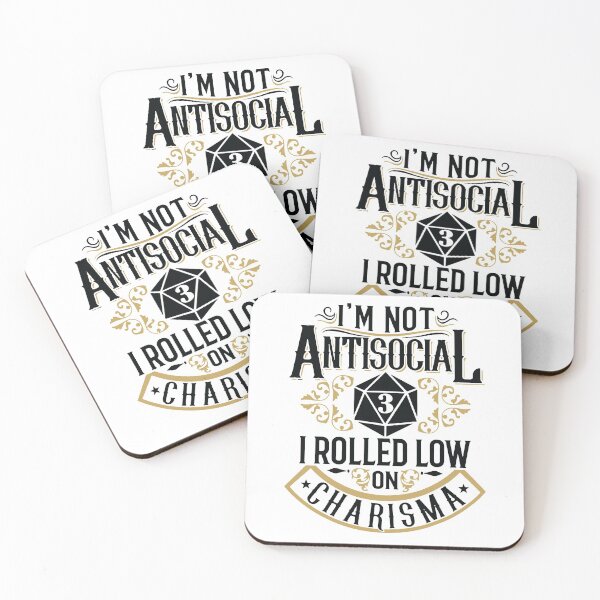 Item preview, I'M Not Anti Social, I  Rolled Low Charisma Am Selectively Social  Essential Funny Art Design Happy Apparel Essential Inspiration Joy Mood designed and sold by DesignByHeartUK.