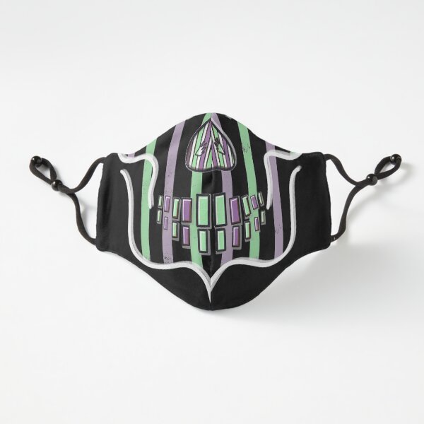 Halloween Evil Eye Ghost Skull Design Black, White, Mint Green and Purple - Unique Fitted 3-Layer