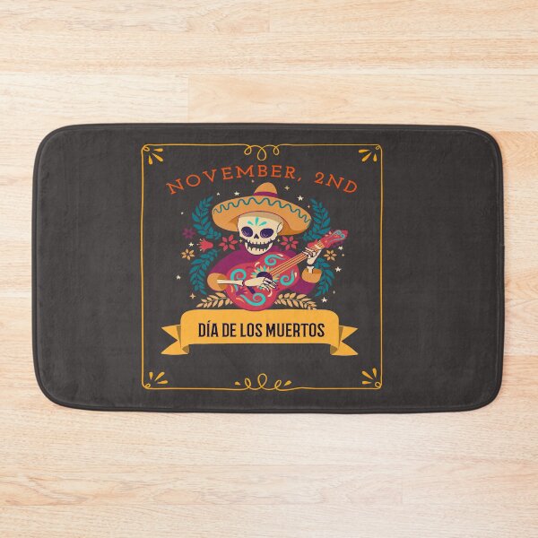Item preview, Dia De Los Muertos Cempasuchil Flowers Day of The Dead Skeleton Guitar Player designed and sold by LMcDs.