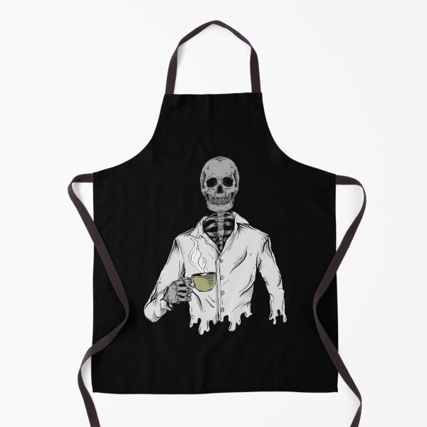 Aperçu de l'œuvre Halloween Skeleton Drinking Coffee créée et vendue par TeddyTees21.
