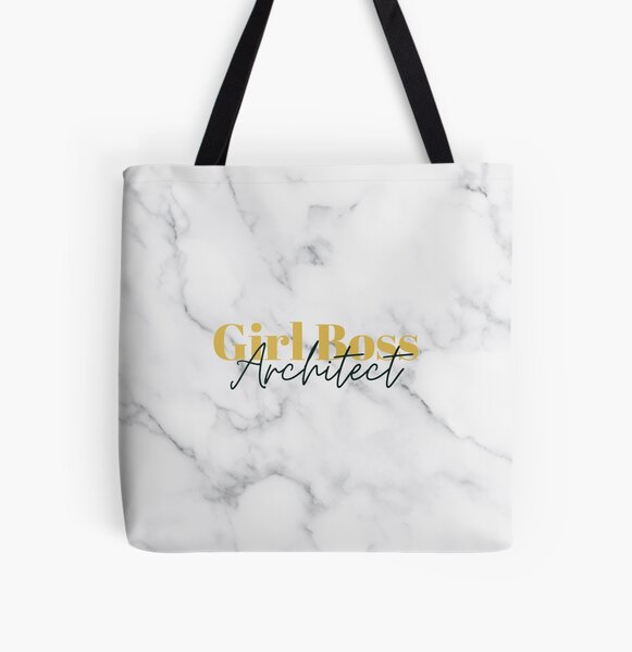 Girl Boss Architect in Marble All Over Print Tote Bag