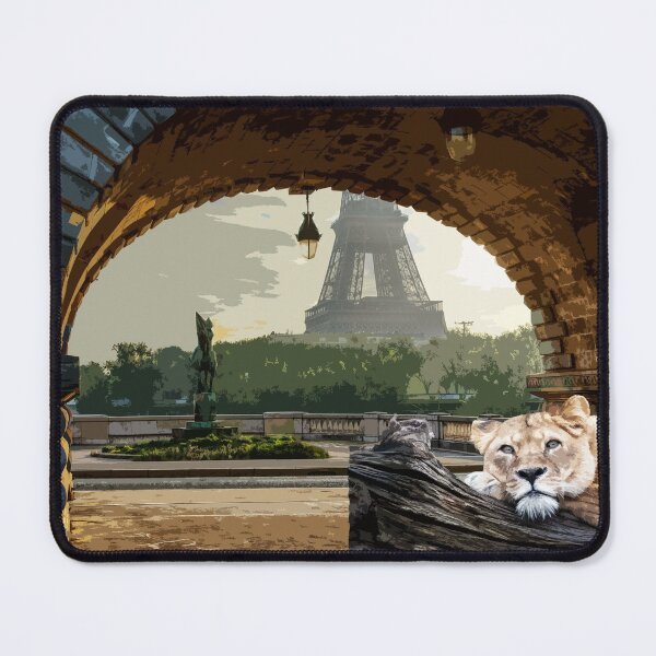 Item preview, Lion Lioness Wildlife Predator France Eiffel Tower designed and sold by Anuchartl.