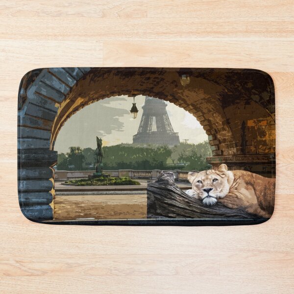 Item preview, Lion Lioness Wildlife Predator France Eiffel Tower designed and sold by Anuchartl.