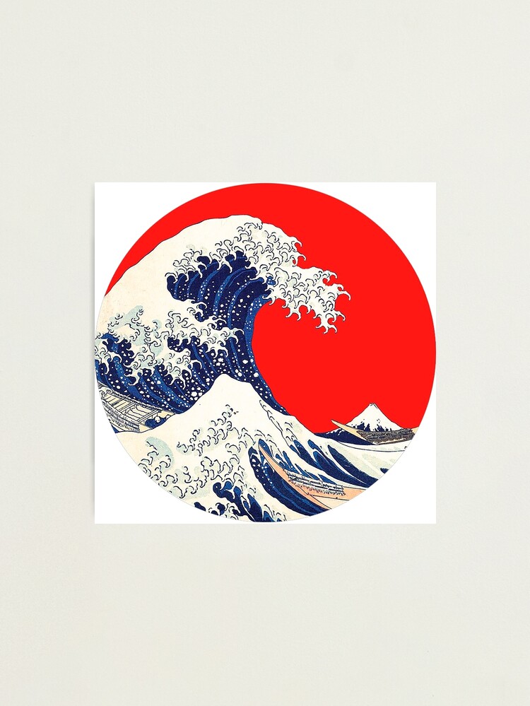 Japan Art Red Waves
