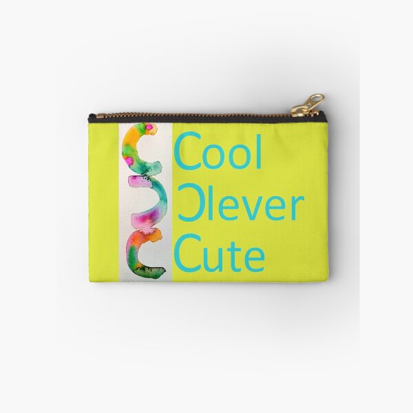 Item preview, CoolCleverCute classic logo in beautiful pastel turquoise, pink, and yellow colors designed and sold by CoolCleverCute.