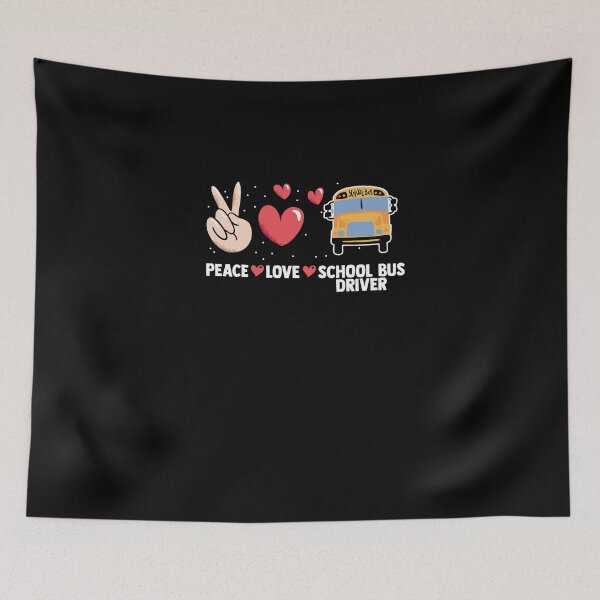 Item preview, Peace Love A Yellow School Bus Driver Driving Students designed and sold by Nessshirts.
