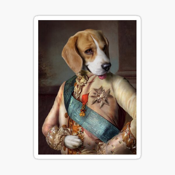Beagle Dog Portrait - Louis Sticker