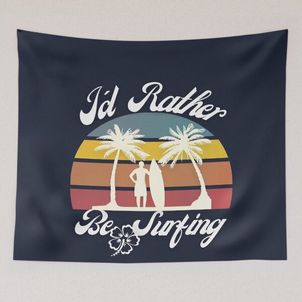 Item preview, Id rather be Surfing - I would rather be surfing - Rerto sun set - Surfer sun set - Chasing Sunsets designed and sold by MinimalSketches.