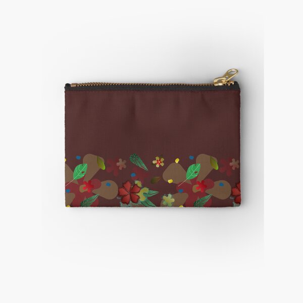 Item preview, Modern Floral Textures Border Print on Chocolate designed and sold by Stephanie Little.