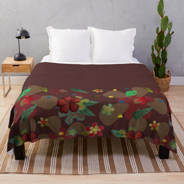 Item preview, Modern Floral Textures Border Print on Chocolate designed and sold by Stephanie Little.