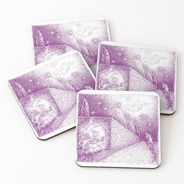 Item preview, ”The secret garden” ~ Hari&Musci Series ~ Ink art illustration (violet version) designed and sold by WalkOnTheMoss.