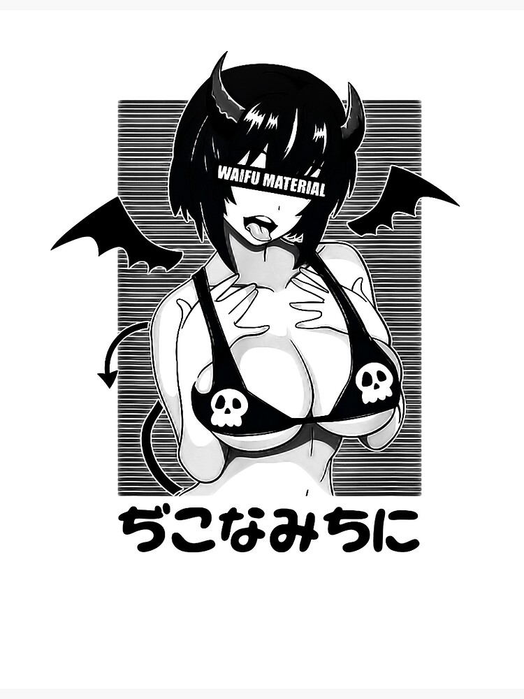 Ahegao Waifu Material Shirt Lewd Devil Anime Girl Art Print For Sale By Vijithkhan Redbubble 6501