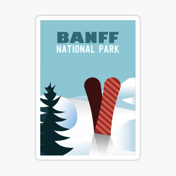 Banff Sunshine Lake Louise Mt Norquay Canada Mountain Sports Ski Big Sticker 