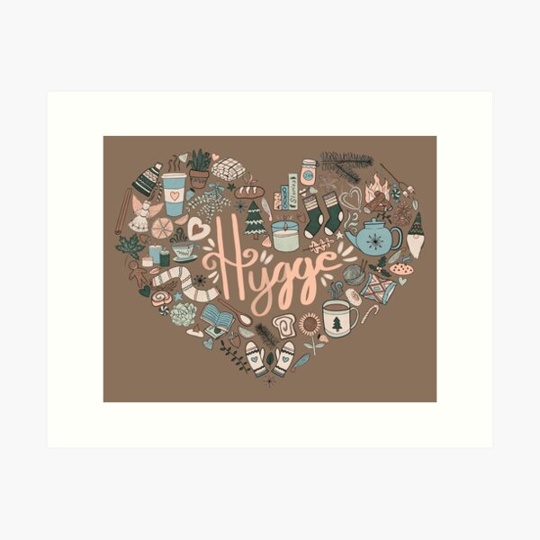 Item preview, Hygge Doodle Heart - Cozy Palette & Coca Mocha designed and sold by EcoElsa.
