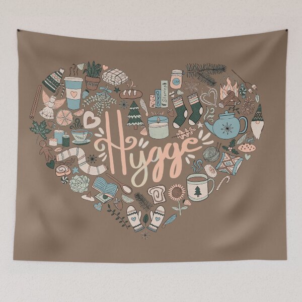 Item preview, Hygge Doodle Heart - Cozy Palette & Coca Mocha designed and sold by EcoElsa.