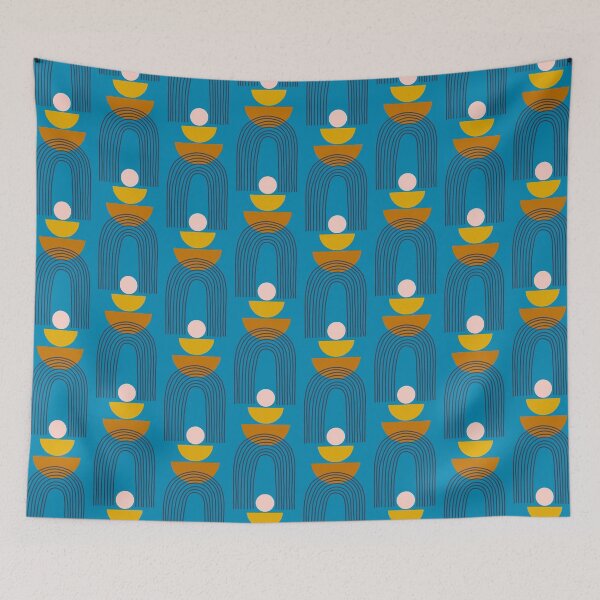 Item preview, Boho Shapes and Lines in Blue designed and sold by OpalEllery.