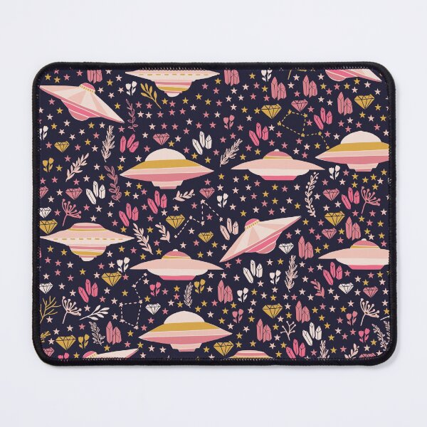 Item preview, Pink UFO Pattern with stars and crystals designed and sold by kapotka.