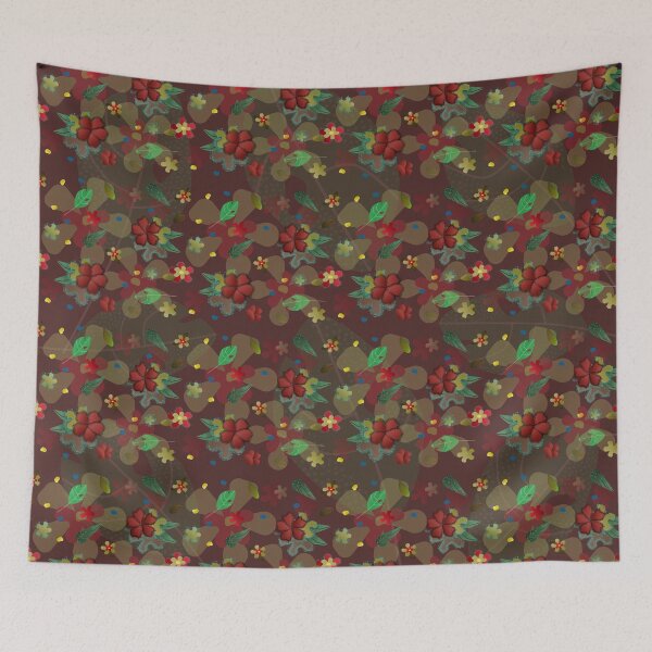 Item preview, Modern Floral Textures Print on Chocolate designed and sold by Stephanie Little.