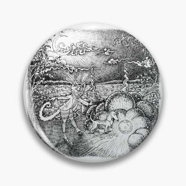 Item preview, ”The crystal ball” ~ Hari&Musci Series ~ Ink art illustration (black version) designed and sold by WalkOnTheMoss.