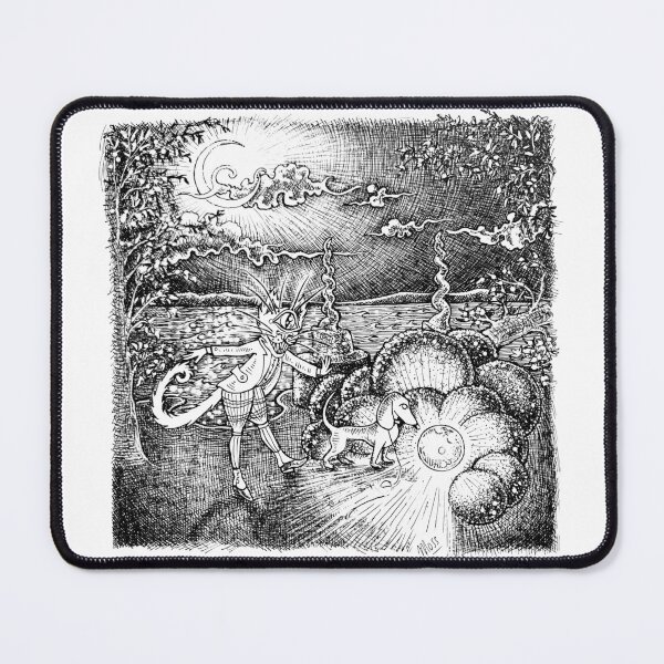 Item preview, ”The crystal ball” ~ Hari&Musci Series ~ Ink art illustration (black version) designed and sold by WalkOnTheMoss.