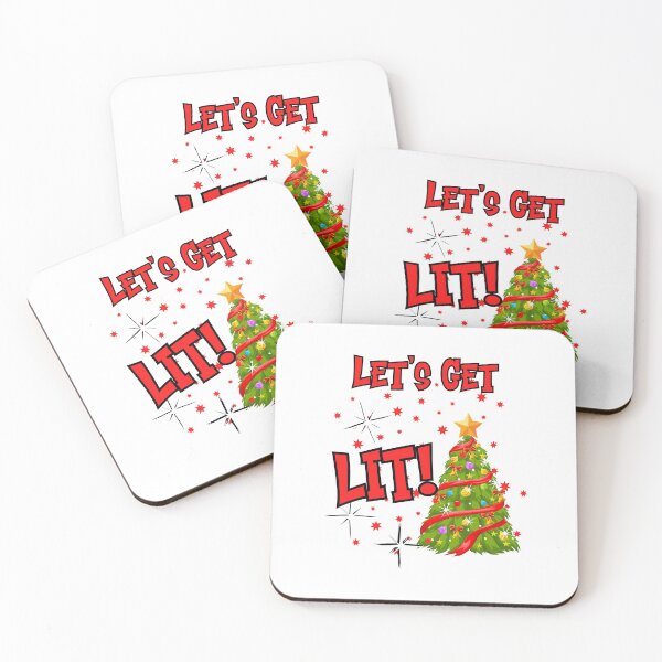 Item preview, LET'S GET LIT, FUN IDIOM, CHRITMAS LIGHTS, CHRISTMAS DRINKING, PARTY CHRISTMAS, designed and sold by R B Chrystal.