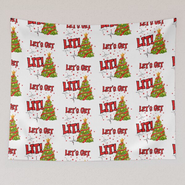 Item preview, LET'S GET LIT, FUN IDIOM, CHRITMAS LIGHTS, CHRISTMAS DRINKING, PARTY CHRISTMAS, designed and sold by R B Chrystal.