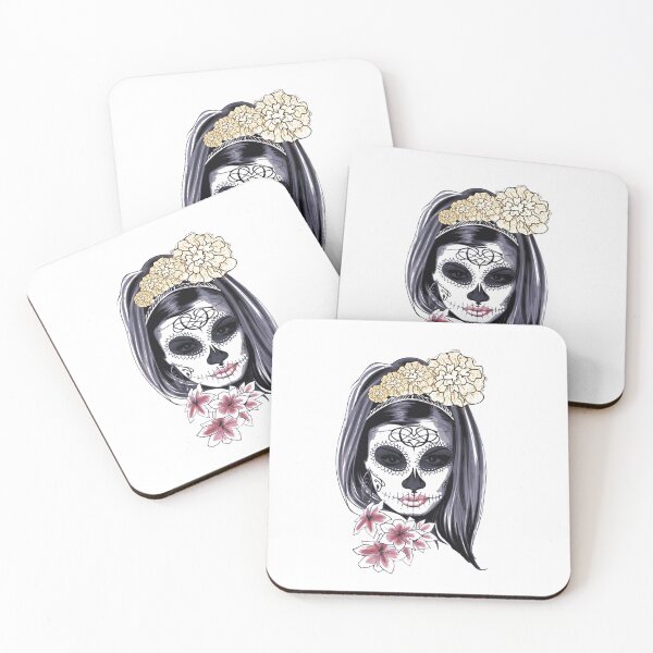 Item preview, Female skull with flowers designed and sold by razaldo.