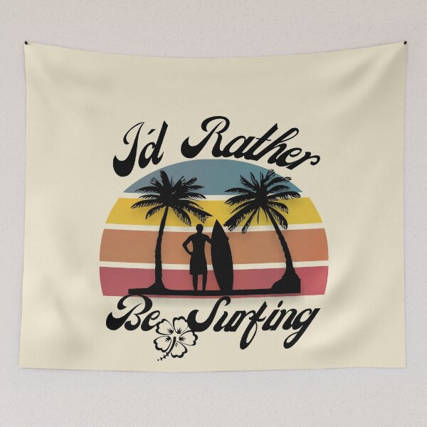 Item preview, Id rather be Surfing sticker - I would rather be surfing - Rerto sun set - Surfer sun set - Chasing Sunsets designed and sold by MinimalSketches.