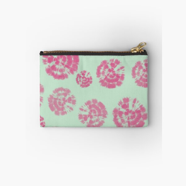 Item preview, Tie Dye Circles in Fuchsia Fedora Pink/ Magenta on Light Green Background designed and sold by nabeArtist.