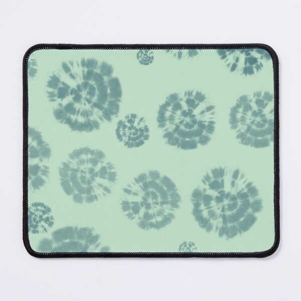 Item preview, Tie Dye Circles in Glacier Lake Blue on Light Green Background designed and sold by nabeArtist.