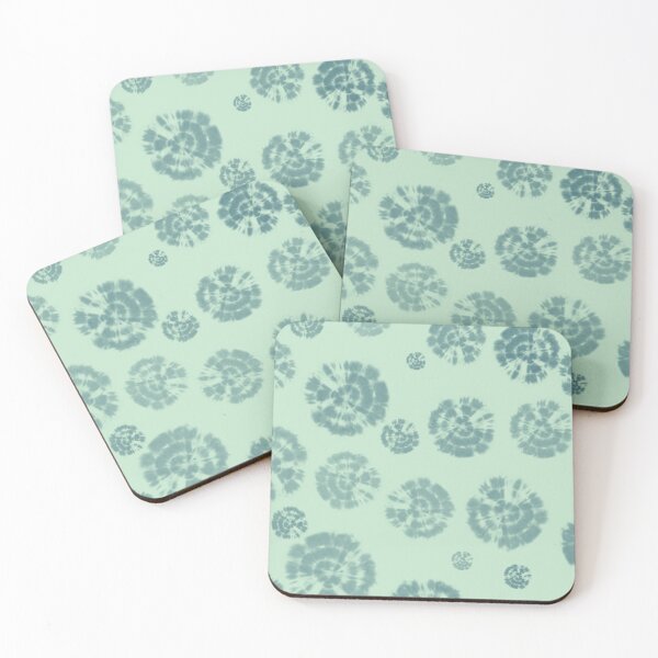 Item preview, Tie Dye Circles in Glacier Lake Blue on Light Green Background designed and sold by nabeArtist.