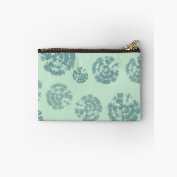 Item preview, Tie Dye Circles in Glacier Lake Blue on Light Green Background designed and sold by nabeArtist.