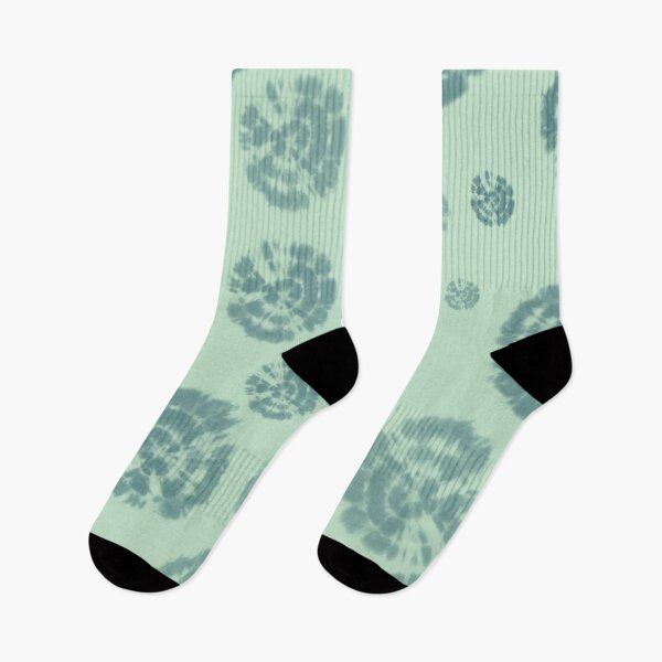 Item preview, Círculos Tie Dye en Glacier Lake Blue sobre fondo verde claro designed and sold by nabeArtist.