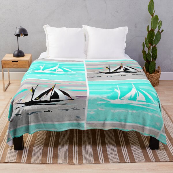 Item preview, Go With The Wind Aquamarine, White, Black Yacht Sailing designed and sold by SpiritGifts.