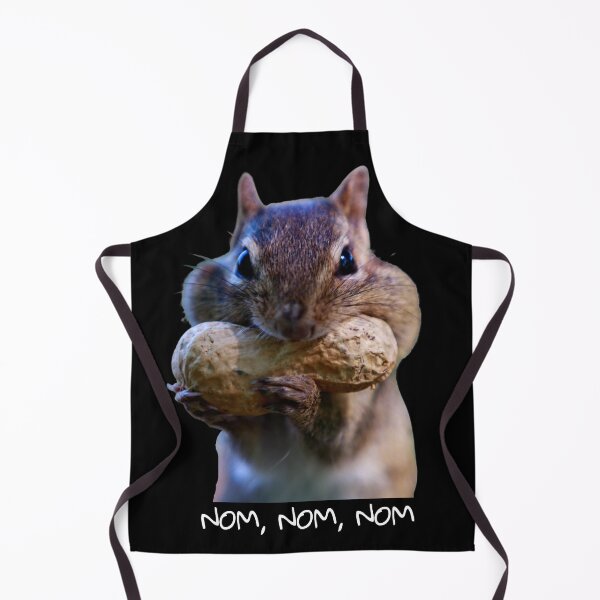 Item preview, Nom, Nom, Nom. Chubby cheek squirrel, peanut. Funny squirrel photo, handwritten white text. designed and sold by JellyBeenzz.